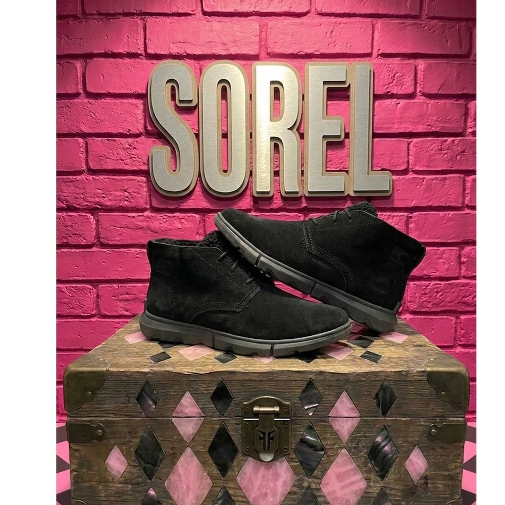 🔥SOREL🖤 Black Waterproof Suede Boots 9.5‎ Boho Western Hot Mom  Gorpcore Chic